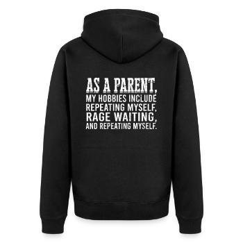 eltern geschenk mutter geschenkidee vater familie - Unisex Premium Bio Zip Hoodie - Schwarz - Hinten - Nico (187cm)