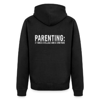 eltern geschenk mutter geschenkidee vater familie - Unisex Premium Bio Zip Hoodie - Schwarz - Hinten - Nico (187cm)