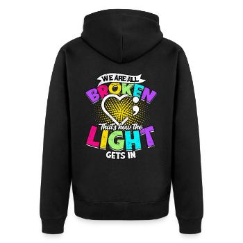depression depressive sad gift idea unfortunate - Unisex Premium Organic Zip Hoodie - black - Back - Nico (187cm)