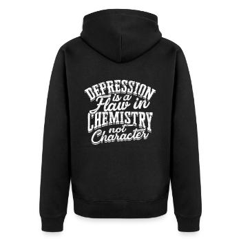 depression depressive sad gift idea unfortunate - Unisex Premium Organic Zip Hoodie - black - Back - Nico (187cm)
