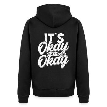 depression depressive sad gift idea unfortunate - Unisex Premium Organic Zip Hoodie - black - Back - Nico (187cm)