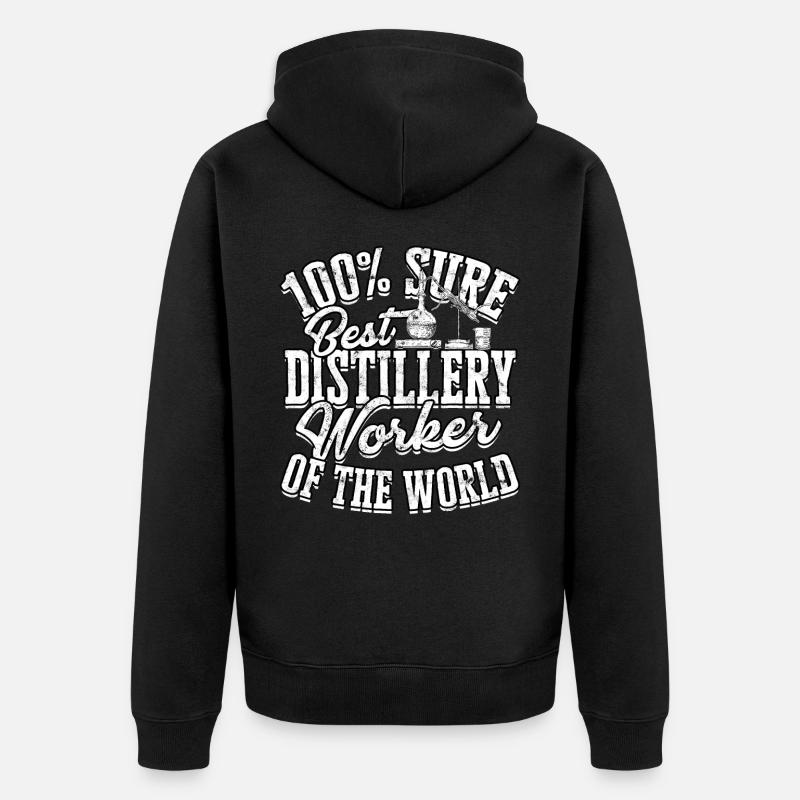 schnaps whiskey brennen schnapsbrenner geschenkide - Unisex Premium Bio Zip Hoodie - Schwarz