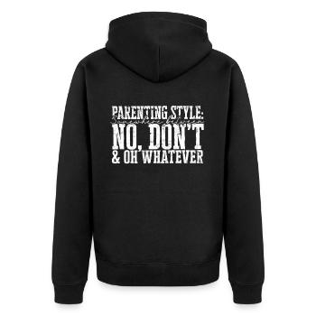 eltern geschenk mutter geschenkidee vater familie - Unisex Premium Bio Zip Hoodie - Schwarz - Hinten - Nico (187cm)