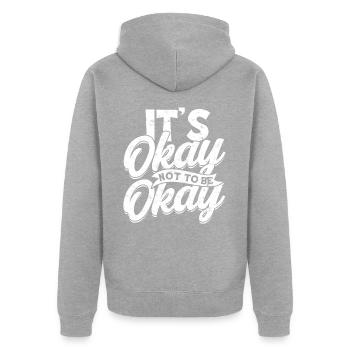 depression depressive sad gift idea unfortunate - Unisex Premium Organic Zip Hoodie - heather grey - Back - Nico (187cm)