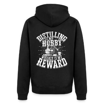 schnapps whiskey burning schnapps distiller gift idea - Unisex Premium Organic Zip Hoodie - black - Back - Nico (187cm)