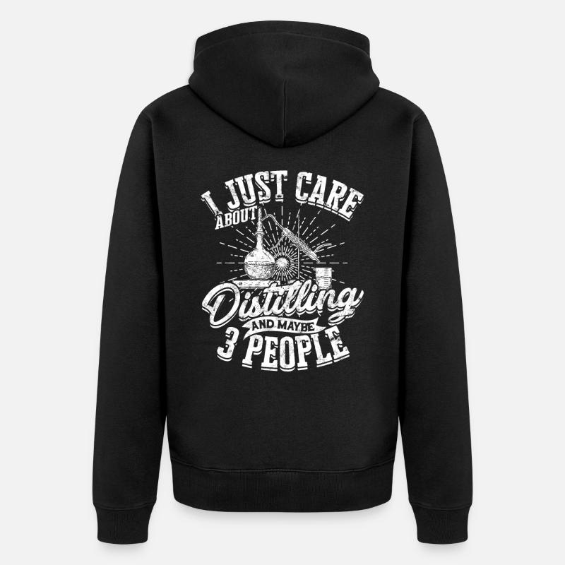 schnaps whiskey brennen schnapsbrenner geschenkide - Unisex Premium Bio Zip Hoodie - Schwarz