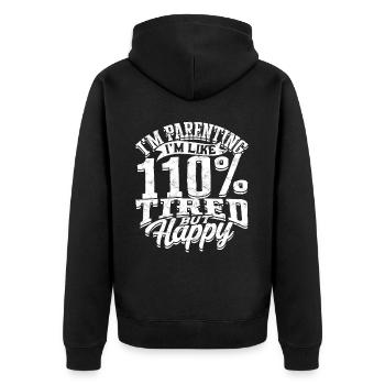 eltern geschenk mutter geschenkidee vater familie - Unisex Premium Bio Zip Hoodie - Schwarz - Hinten - Nico (187cm)