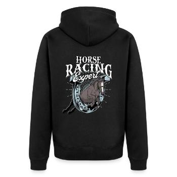 horse racing horse ride horses rider gift g - Unisex Premium Organic Zip Hoodie - black - Back - Nico (187cm)