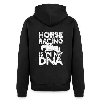 horse racing horse ride horses rider gift g - Unisex Premium Organic Zip Hoodie - black - Back - Nico (187cm)