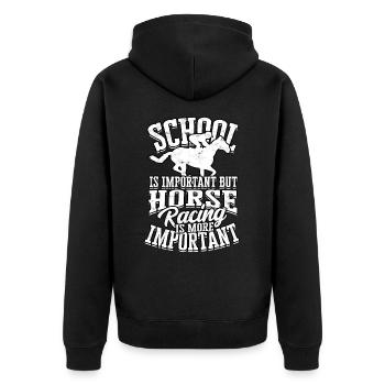 courses de chevaux balade à cheval chevaux cavalier cadeau g - Veste à capuche bio Premium Unisexe - noir - Dos - Nico (187cm)
