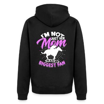 pferderennen pferd reiten pferde reiter geschenk g - Unisex Premium Bio Zip Hoodie - Schwarz - Hinten - Nico (187cm)