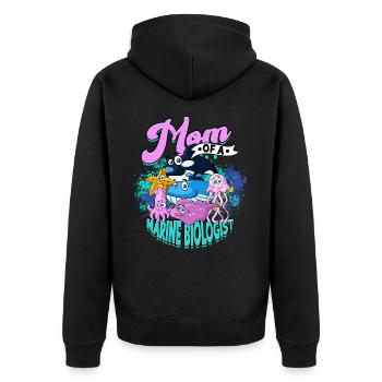 meeresbiologie meeresbiologe meer biologie biologe - Unisex Premium Bio Zip Hoodie - Schwarz - Hinten - Nico (187cm)