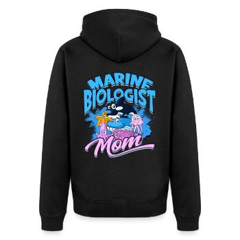 meeresbiologie meeresbiologe meer biologie biologe - Unisex Premium Bio Zip Hoodie - Schwarz - Hinten - Nico (187cm)