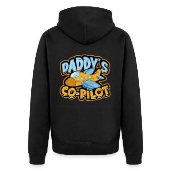 pilot flugzeug fliegen tochter geschenkidee gesche - Unisex Premium Bio Zip Hoodie - Schwarz - Hinten - Nico (187cm)