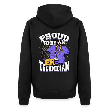 Emergency Department Nurse Hospital Hospitals - Unisex Premium Organic Zip Hoodie - black - Back - Nico (187cm)
