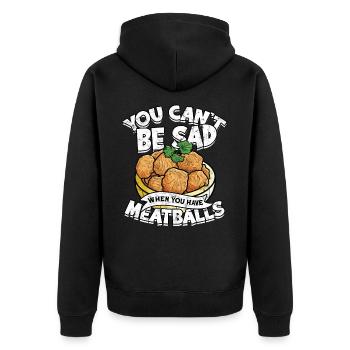 fleischklößchen essen spaghetti geschenk geschenki - Unisex Premium Bio Zip Hoodie - Schwarz - Hinten - Nico (187cm)