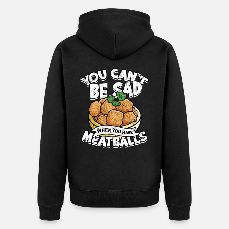 fleischklößchen essen spaghetti geschenk geschenki - Unisex Premium Bio Zip Hoodie - Schwarz
