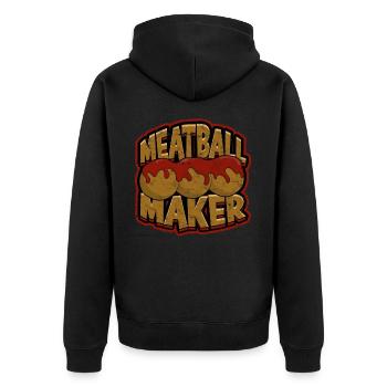 fleischklößchen essen spaghetti geschenk geschenki - Unisex Premium Bio Zip Hoodie - Schwarz - Hinten - Nico (187cm)