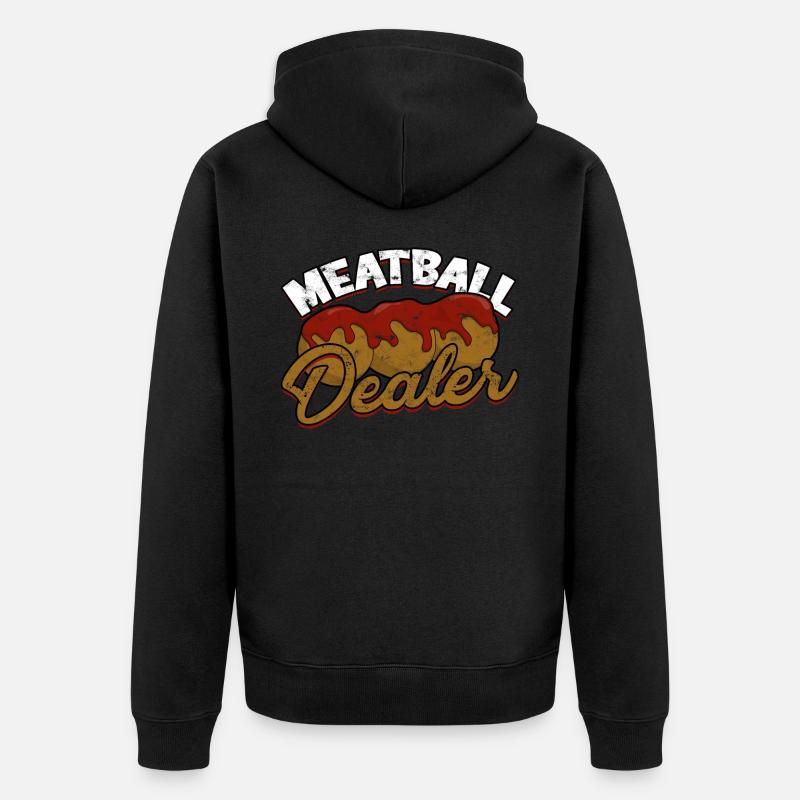 fleischklößchen essen spaghetti geschenk geschenki - Unisex Premium Bio Zip Hoodie - Schwarz