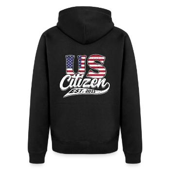 États-Unis Amérique Immigrants Citoyens américains FL américain - Veste à capuche bio Premium Unisexe - noir - Dos - Nico (187cm)