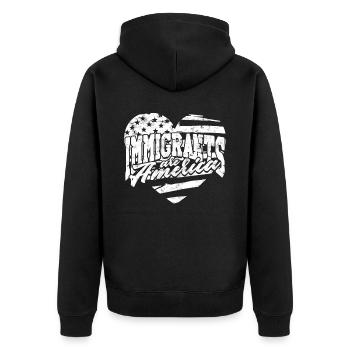 États-Unis Amérique Immigrants Citoyens américains FL américain - Veste à capuche bio Premium Unisexe - noir - Dos - Nico (187cm)