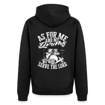 Drummer Jesus Cross Drummer Drummer - Unisex Premium Organic Zip Hoodie - black - Back - Nico (187cm)