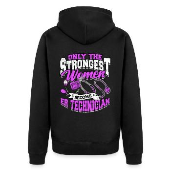 Emergency Department Nurse Hospital Hospitals - Unisex Premium Organic Zip Hoodie - black - Back - Nico (187cm)