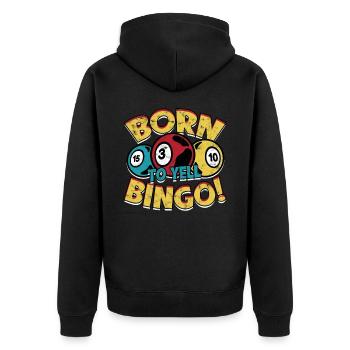 Bingo Jeu Joueur de bingo Grand-mère Loterie de jeu - Veste à capuche bio Premium Unisexe - noir - Dos - Nico (187cm)