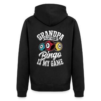 Bingo Jeu Joueur de bingo Grand-mère Loterie de jeu - Veste à capuche bio Premium Unisexe - noir - Dos - Nico (187cm)