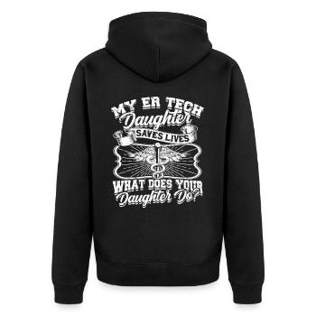 Emergency Department Nurse Hospital Hospitals - Unisex Premium Organic Zip Hoodie - black - Back - Nico (187cm)