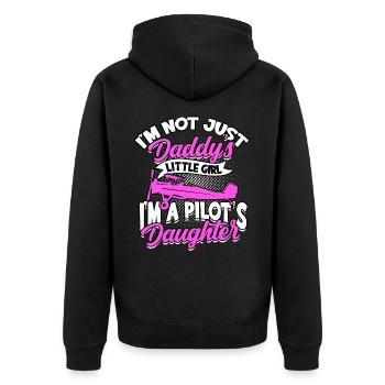 pilot flugzeug fliegen tochter geschenkidee gesche - Unisex Premium Bio Zip Hoodie - Schwarz - Hinten - Nico (187cm)