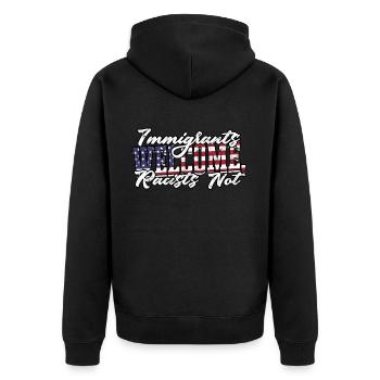 États-Unis Amérique Immigrants Citoyens américains FL américain - Veste à capuche bio Premium Unisexe - noir - Dos - Nico (187cm)