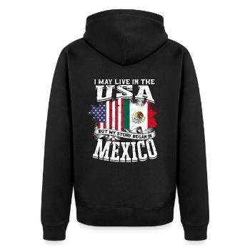 États-Unis Amérique Immigrants Citoyens américains FL américain - Veste à capuche bio Premium Unisexe - noir - Dos - Nico (187cm)