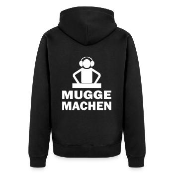 DJ Mugge machen Disco und Party Outfit - Unisex Premium Bio Zip Hoodie - Schwarz - Hinten - Nico (187cm)