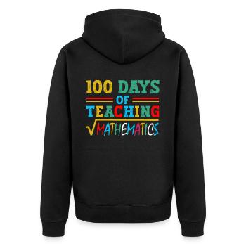 100 Tage Mathematikunterricht Für Schulfachlehrer - Unisex Premium Bio Zip Hoodie - Schwarz - Hinten - Nico (187cm)