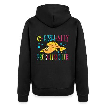 O-fish-ally preschooler 100 days in kindergarten - Unisex Premium Organic Zip Hoodie - black - Back - Nico (187cm)
