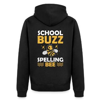 School Buzz Spelling Bee 100 Days Of School Humor - Unisex Premium Bio Zip Hoodie - Schwarz - Hinten - Nico (187cm)