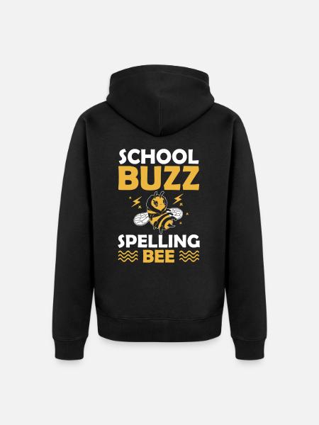 School Buzz Spelling Bee 100 Days Of School Humor - Unisex Premium Organic Zip Hoodie - black