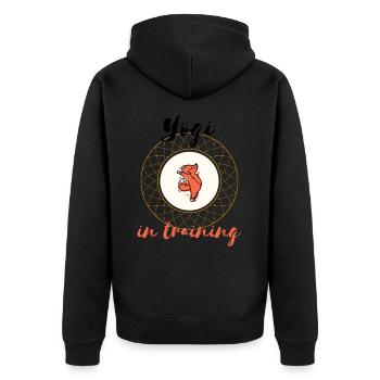 Yogi en formation - Veste à capuche bio Premium Unisexe - noir - Dos - Nico (187cm)