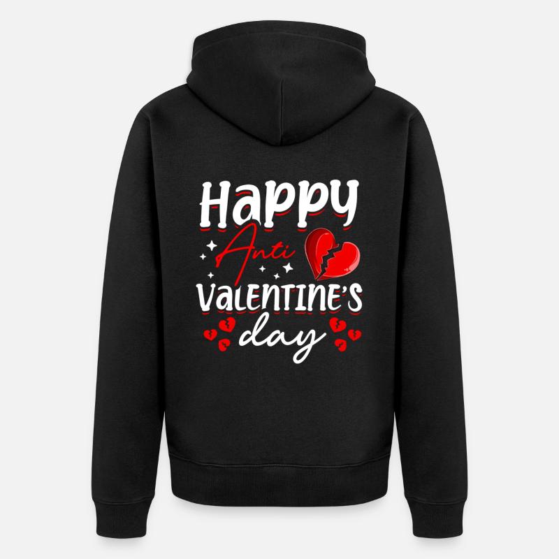 Joyeux anti-Saint-Valentin Hater’s Heart Broken - Veste à capuche bio Premium Unisexe - noir