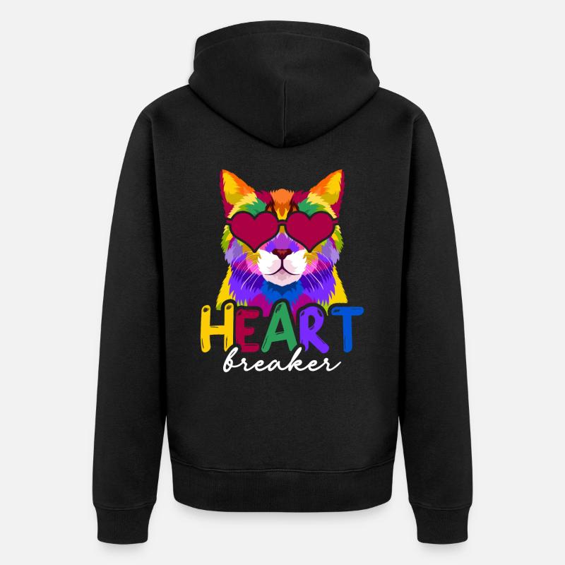 Anti-Saint-Valentin célibataire Heartbreaker - Veste à capuche bio Premium Unisexe - noir