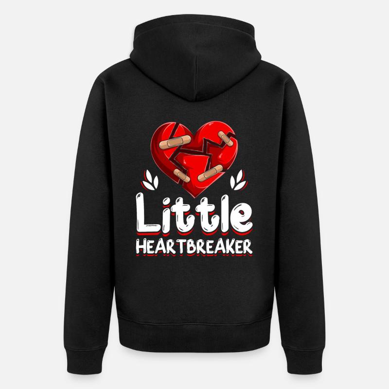Anti-Saint-Valentin Petit briseur de cœur - Veste à capuche bio Premium Unisexe - noir