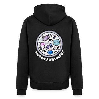 Wall Crobiology Microscopic Cats - Unisex Premium Organic Zip Hoodie - black - Back - Nico (187cm)