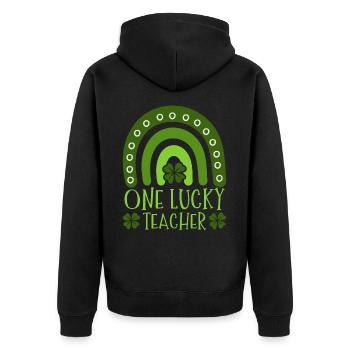 Un professeur heureux Pédagogue scolaire St. - Veste à capuche bio Premium Unisexe - noir - Dos - Nico (187cm)