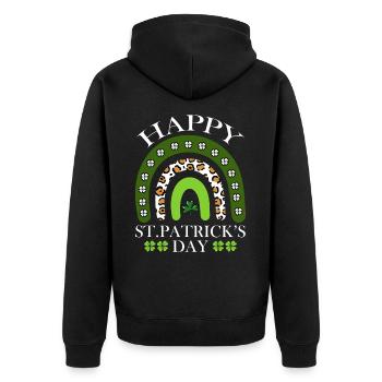 Bonne Saint-Patrick Vibes Clover - Veste à capuche bio Premium Unisexe - noir - Dos - Nico (187cm)