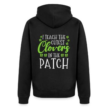 J’enseigne les trèfles les plus doux dans le patch - Veste à capuche bio Premium Unisexe - noir - Dos - Nico (187cm)