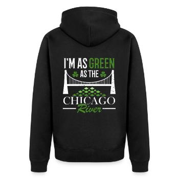 Je suis aussi vert que la Chicago River St. - Veste à capuche bio Premium Unisexe - noir - Dos - Nico (187cm)