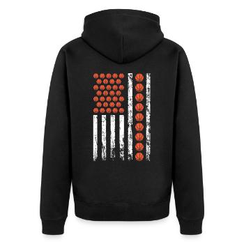 Drapeau de basket-ball sportif américain - Veste à capuche bio Premium Unisexe - noir - Dos - Nico (187cm)