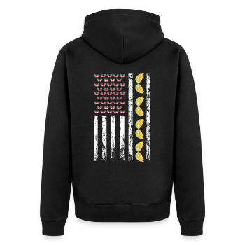 American Carnival Masquerade Mardi Gras - Unisex Premium Organic Zip Hoodie - black - Back - Nico (187cm)