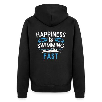 Glück Ist Schwimmen Schnell Sport Freistil Pool - Unisex Premium Bio Zip Hoodie - Schwarz - Hinten - Nico (187cm)